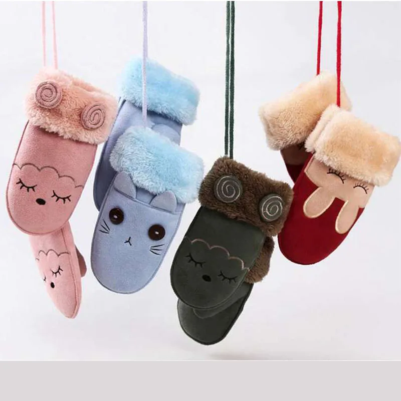 

2018 Winter New Baby Kids Gloves Thicken Warm Lovely Cartoon Kids Gloves Baby Girl Winter Clothes Stuff baby mittens Girls
