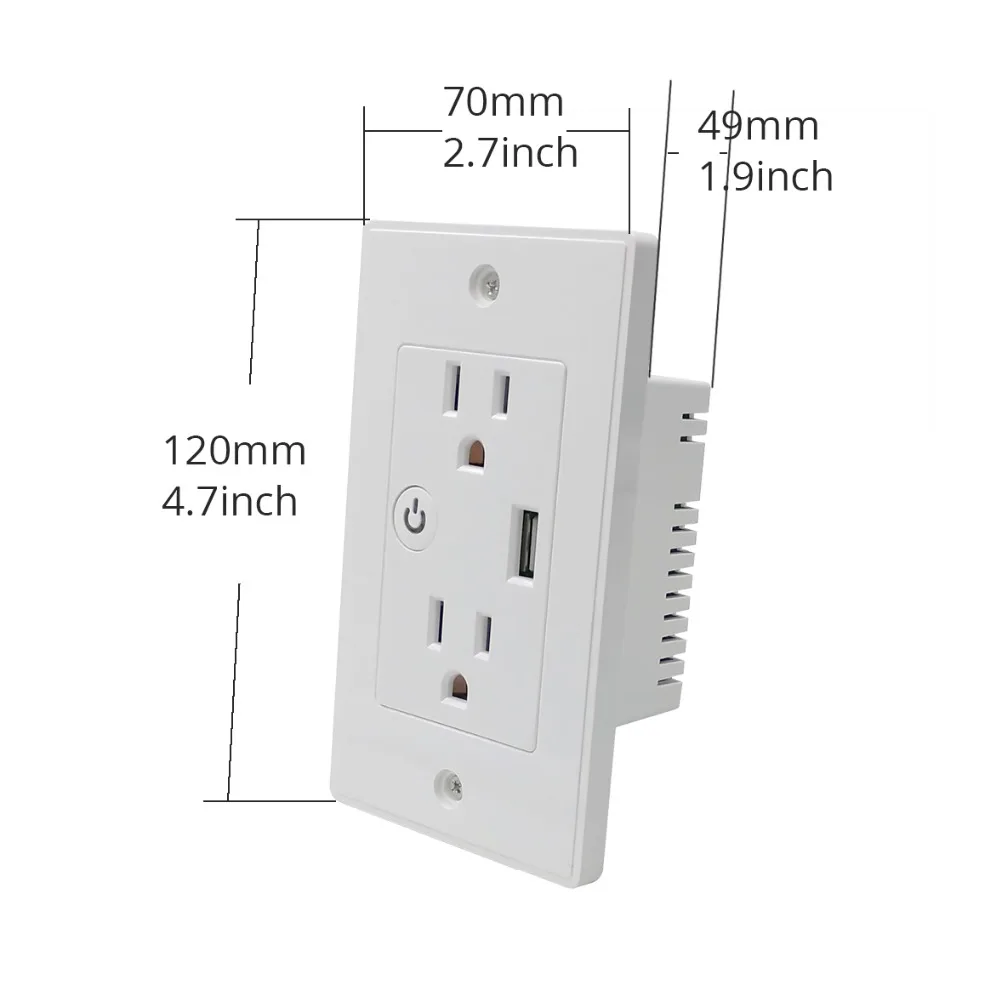 WiFi-US-In-Wall-Outlet-Work-With-Alexa-Google-Home-Mini-Assistant-With-2-Outlet