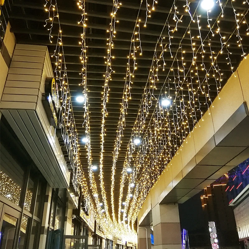 

LED String Lights 4M 13ft Curtain Icicle droop 0.4m 0.5m 0.6m Fairy Garland for Christmas Wedding New Year Outdoor Decoration