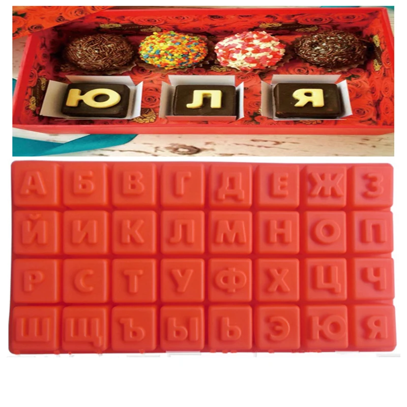 

Russian Alphabet Letters Silicone Chocolate Mold Pudding Candy Fondant Mould Cake Decorating Tools