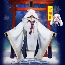 Для взрослых Modakawa Снег Мику костюм в стиле косплей для женщин Хэллоуин Аниме Снежная ведьма костюм наряд для вечеринки женский нарядное