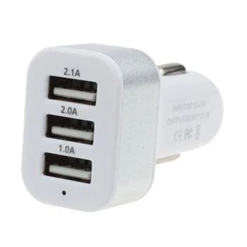 

Universal 5V 2.1A USB DC Car Charger For iPhone S a msung H T C 3Port Silver