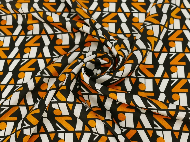 Мягкое платье шарф материал швейная ткань Атлас Шармез геометрический