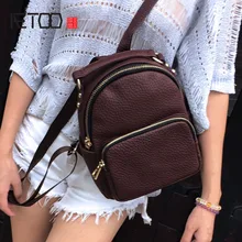 AETOO Leather mini shoulder bag ladies tide bag head layer cowboy wild leisure travel small backpack