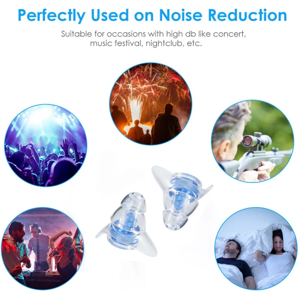 1 Pair Soft Silicone Ear Plugs Ear Protection Reusable Professional Music Earplugs Noise Reduction For Sleep DJ Bar Bands Sport safety footwear