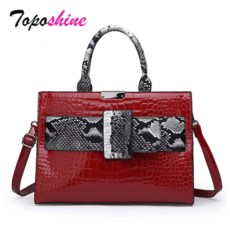 

Toposhine Personality Ladies Handbag New Snake Pattern Stitching Casual Wild Shoulder Messenger Bag