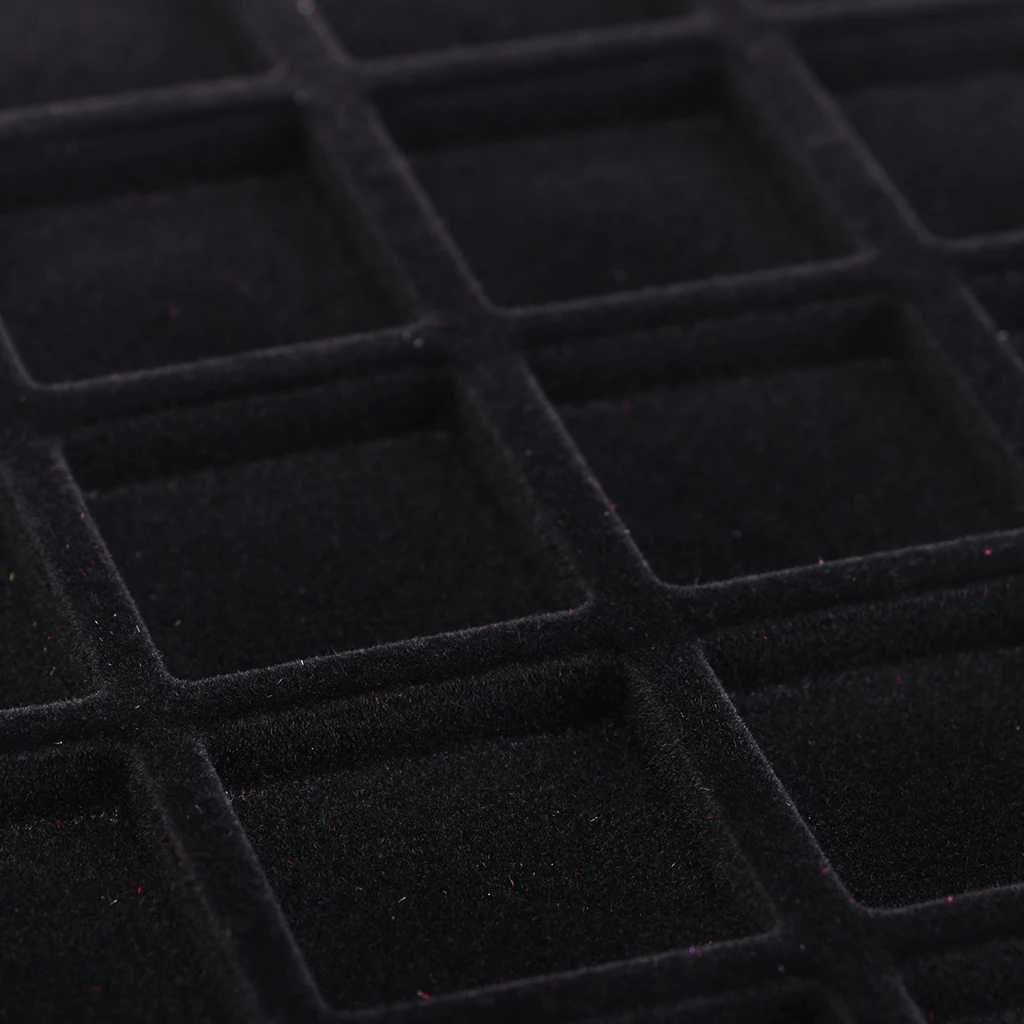 

2PCS 48 Grid Velvet Frame Series Display Tray Coin Case For Coin Display BLK