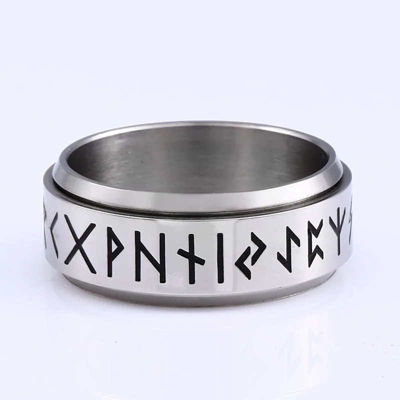 Стальной солдат вращающийся Руна викингов кольцо из нержавеющей стали мужские нордические мифы Религиозные ювелирные изделия