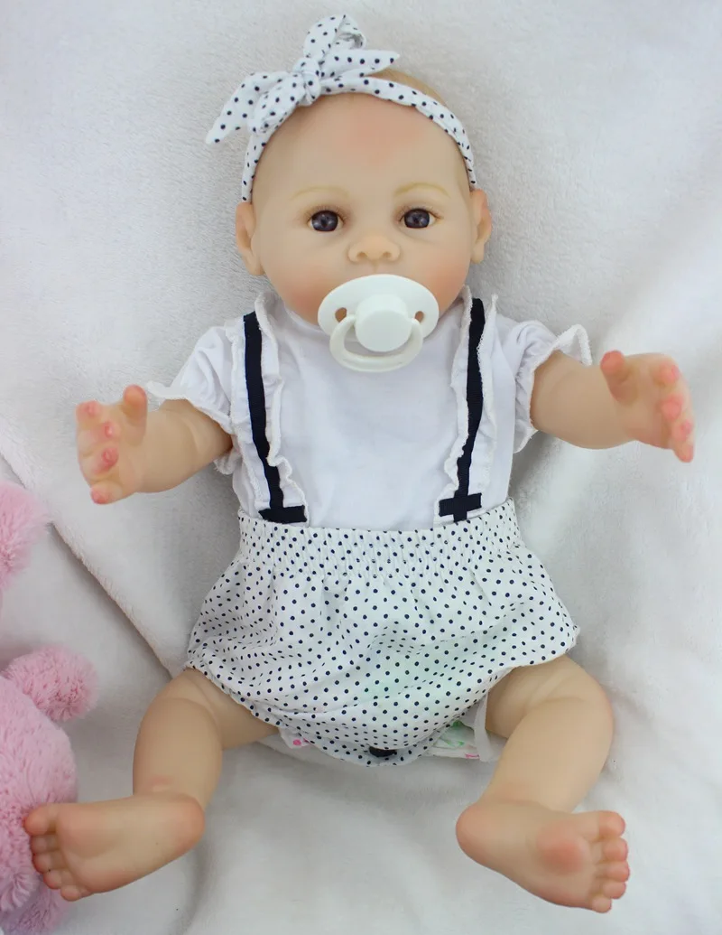 40 см девочка реалистичный полный силиконовый винил Reborn Baby Doll Игрушки для игрушечного домика Juguetes день рождения детей рождественские подарки можно ванну