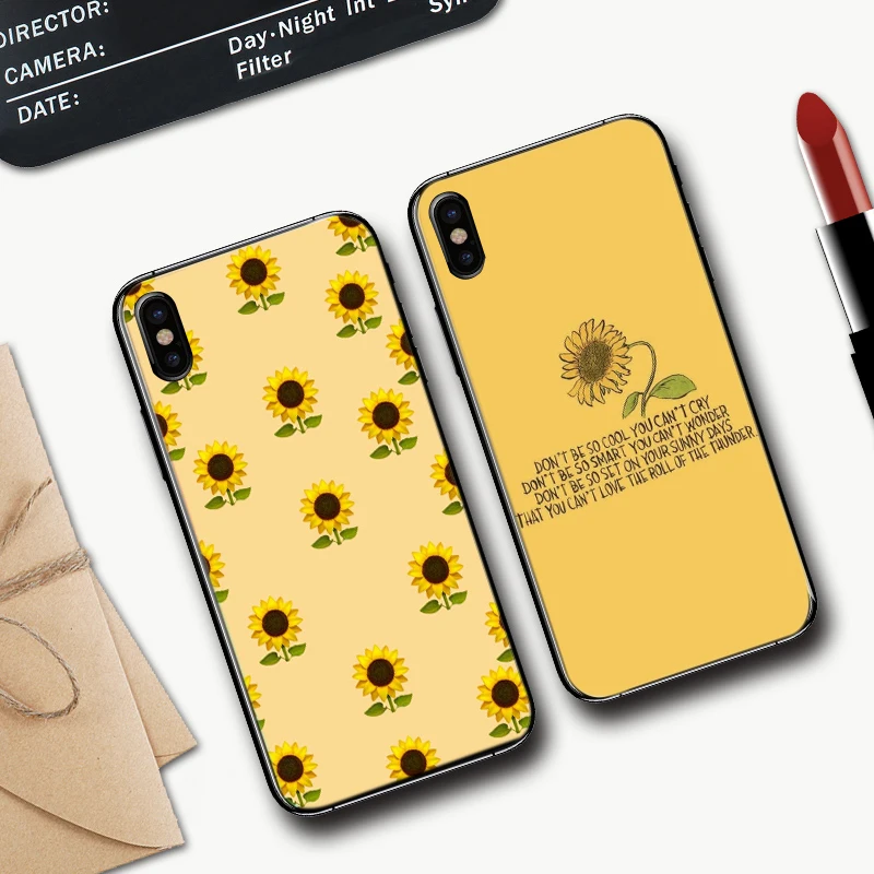 Красота желтого цвета с изображением подсолнуха силиконовый чехол для iPhone 5 SE 5S 6