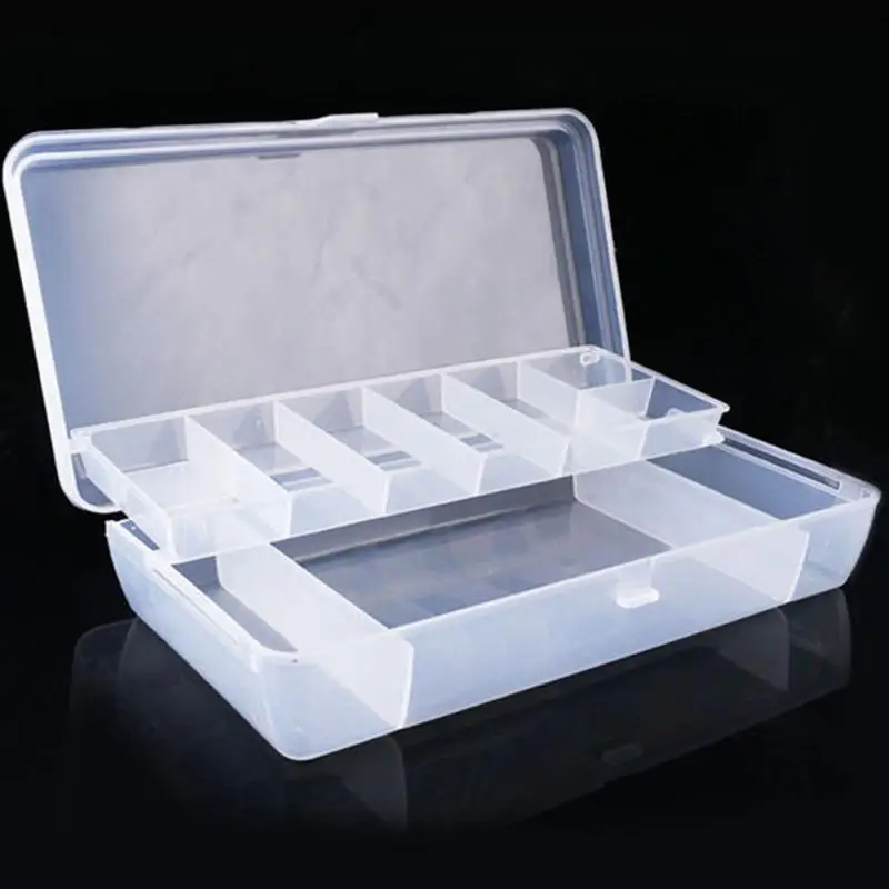 

new Hand Tool Storage Organize Case Plastic Tray Compartments Fishing Lure Tackle Box Two-Sided Storage Cases