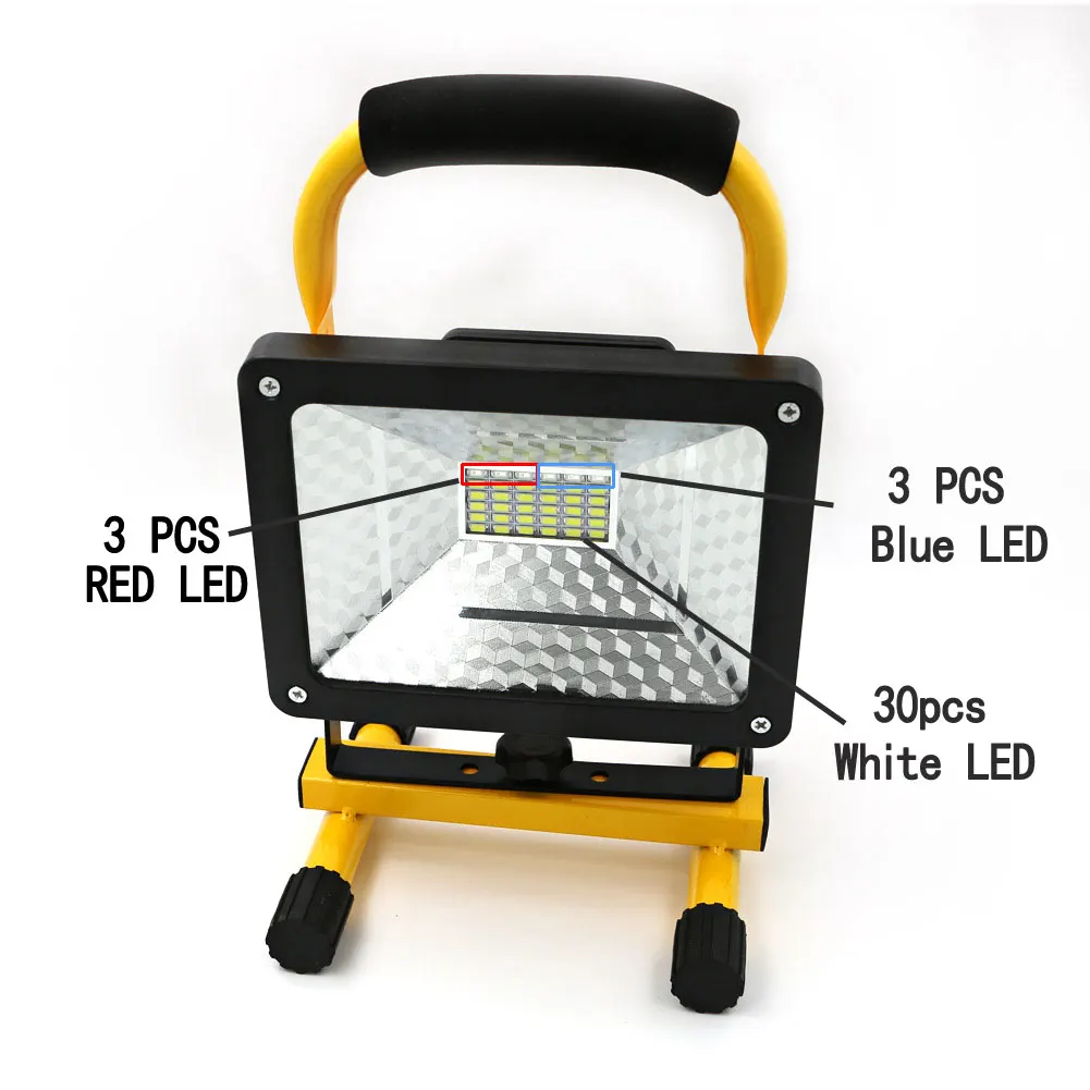 Мощный Портативный Spotlight 2400LM 30 Вт Охота Светодиодный прожектор Перезаряжаемые 36LED с Зарядное устройство свет работы Открытый Отдых Фонари