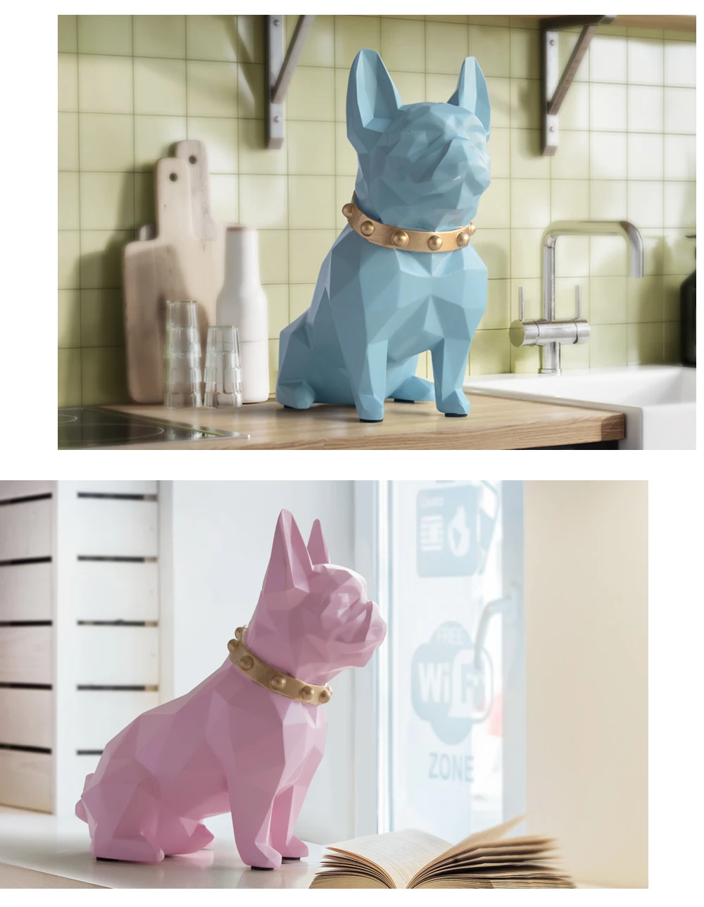 resina estatueta de cão casa decorações caixa