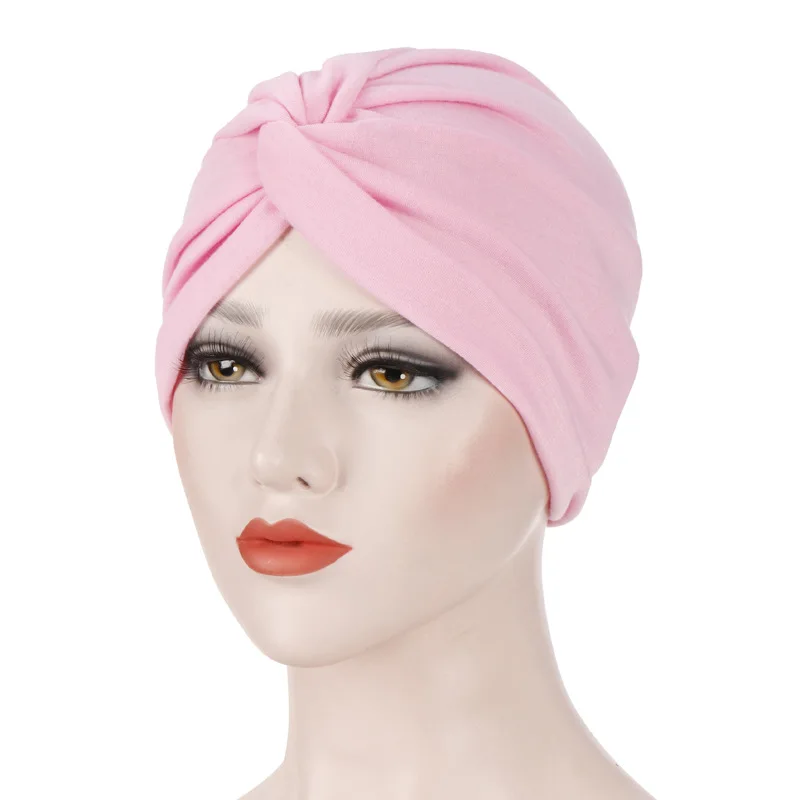 Мусульманский женский эластичный крест тюрбан из хлопка шляпа рак шапочка при химиотерапии головной убор покрытый для выпадения волос аксессуары