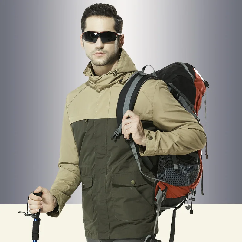 

Summer Autumn Jacket Men Casual Loose Hooded Collar Breathable Waterproof Coat Men Quick Dry M-4XL Plus Size Mens Jackets