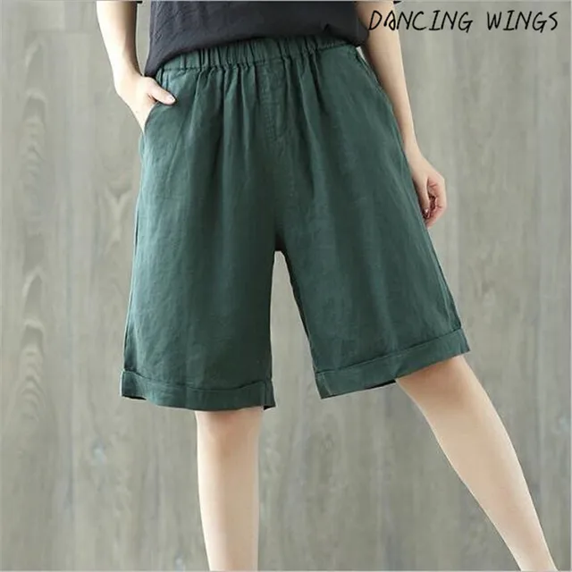Womens knee length linen shorts Clearance