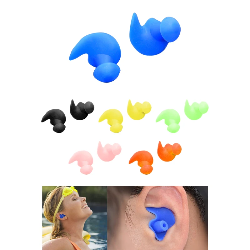 1 Pair Soft Ear Plugs Environmental Silicone Waterproof Dust-Proof Earplugs Diving Water Sports Swimming Accessories