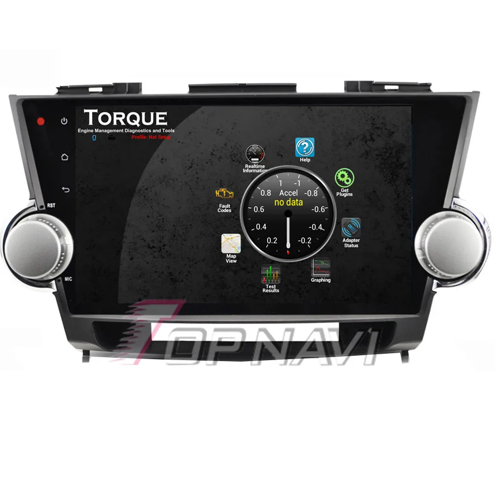 Topnavi 10," 4 ядра Android 6,0 Автомобильный мультимедийный для Highlander 2009 2010 2011 2012 2013 авто, без DVD