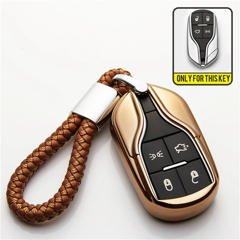 

6 Color Soft Car Key Ring Case For Maserati Levante Ghibli Quattroporte Granturismo Interior Accessories Car Smart Key Bag Cover