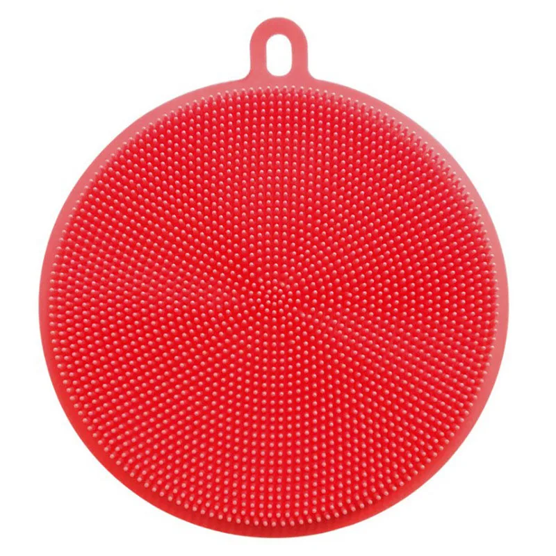 Силиконовая форма для мытья посуды кисть Многоцелевой Антибактериальный очищающий Кухня инструмент мочалка H99F - Цвет: Красный