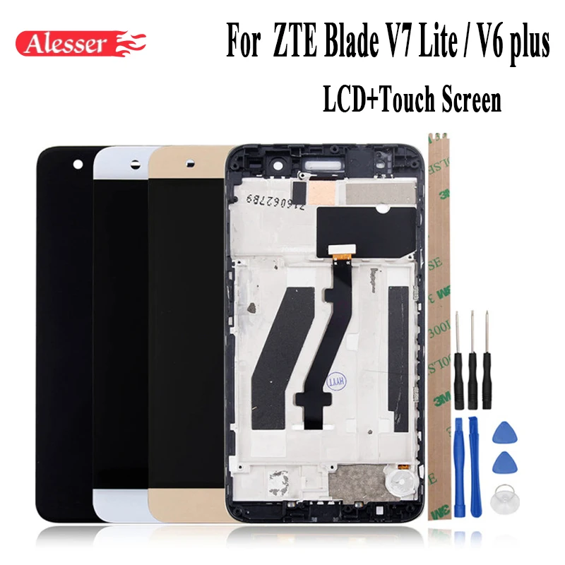 

Alesser For ZTE Blade V7 Lite / Blade v6 plus LCD Display And Touch Screen 5 Inch With Frame Assembly Repair Parts With Tools
