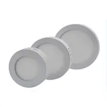 С регулируемой яркостью AC85~ 265V 6 Вт/12 Вт/18 Вт/24 Вт/круглый светодиодный поверхностного монтажа Панель светильник светодиодный вниз светильник для Обеденная Кухня Hotel