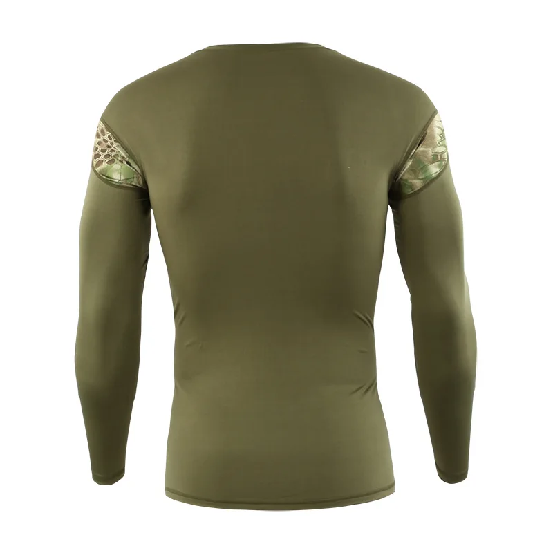 Мужские военные футболки тактические камуфляжные армейские с длинным рукавом питон камуфляжные быстросохнущие футболки дышащие для походов кемпинга