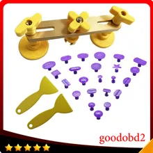Car dent repair tool Yellow PDR Bridge Puller Kit Hand Tool With 24pcs PDR Glue Tabs Auto Body Paintless Dent Removal Tool Car dent repair tool Yellow PDR Bridge Puller Kit Hand Tool With 24pcs PDR Glue Tabs Auto Body Paintless Dent Removal Tool
