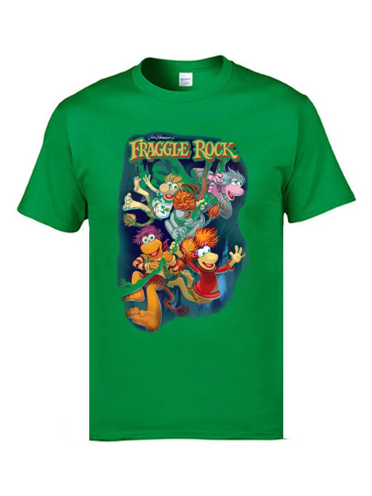 Fraggle Rock 15980 Graphic Short Sleeve Design T-Shirt 100% Cotton Crewneck Men Tees 3D Printed T-Shirt Summer Fall Fraggle Rock 15980 green