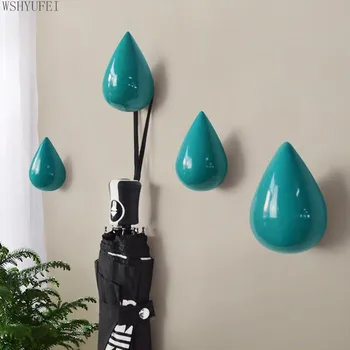 

Creative wall hooks decorative wall hook Wooden decorative droplets drops wood coat hooks versatile glove wall
