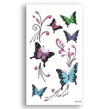 

Water Transfer butterfly Stickers Fake temporary tattoo Women Girls female beautiful Body Art sexy Makeup Live of Song X314