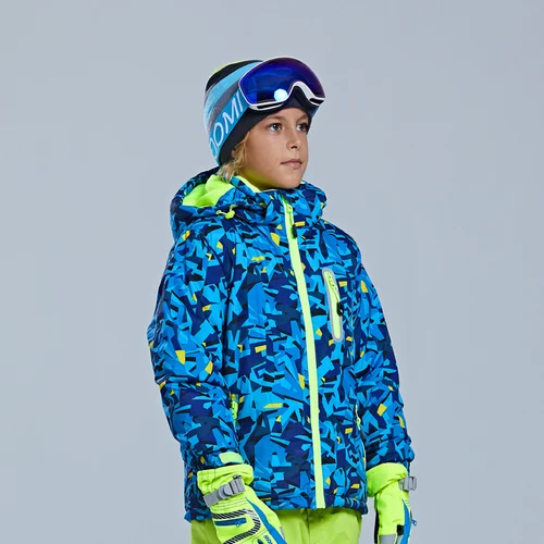 Детские плотные зимние лыжные куртки водонепроницаемые теплые пальто для мальчиков и девочек от 4 до 14 лет детская одежда из хлопка - Цвет: 21