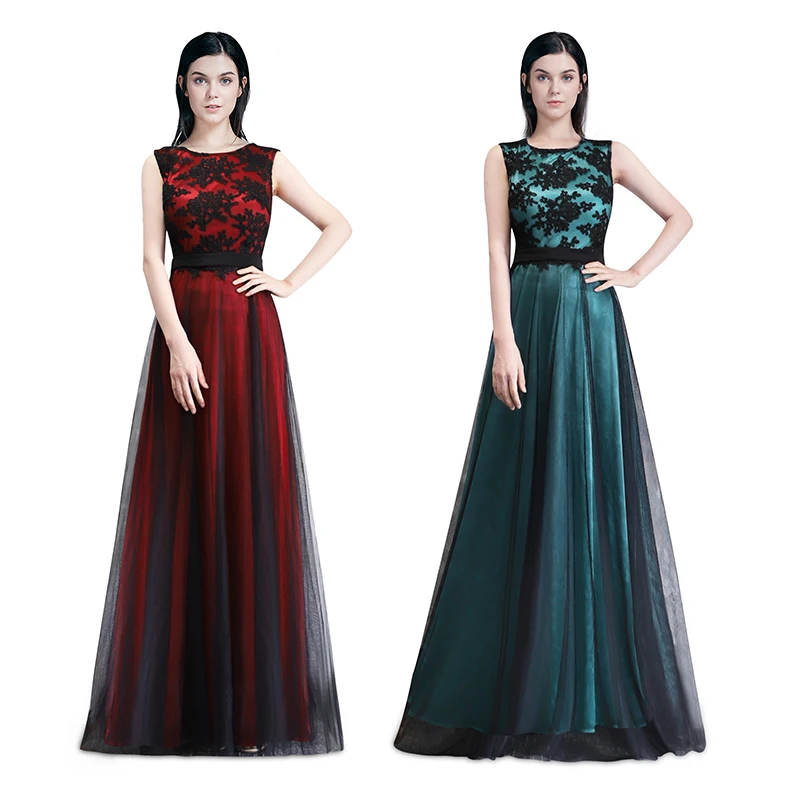 Elegant Evening Dresses A Line Sleeveless Green Ever Pretty EP08740 Evening Round Neck Long Dresses Women 2018 New Arrival Gowns