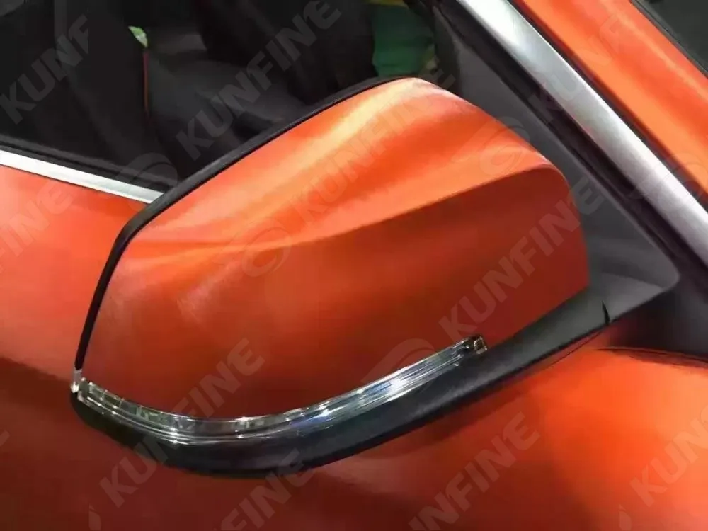 Cold Brushed Orange Car Vinyl film 1