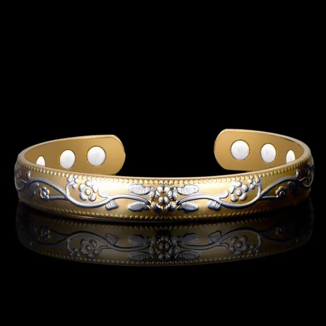 Jinao Vintage Flower Healing Magnetic Copper Bracelets For Arthritis Jinao Vintage Flower Healing Magnetic Copper Bracelets For Arthritis Women With Magnets Men S Cuff Bangle Christmas