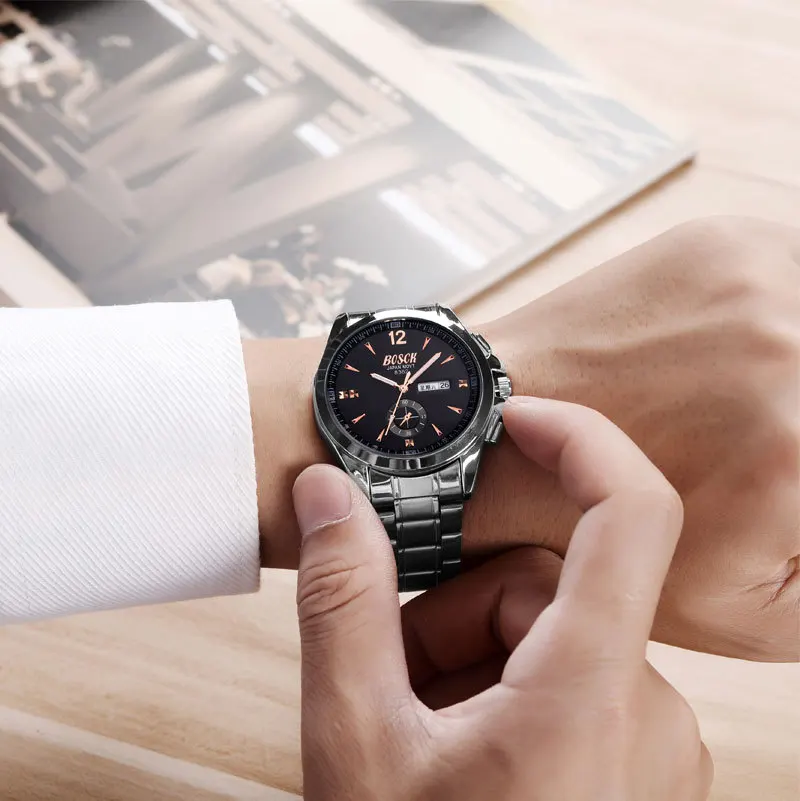 

Watch men's fashion Korean sports quartz watch simple men's watch casual steel belt