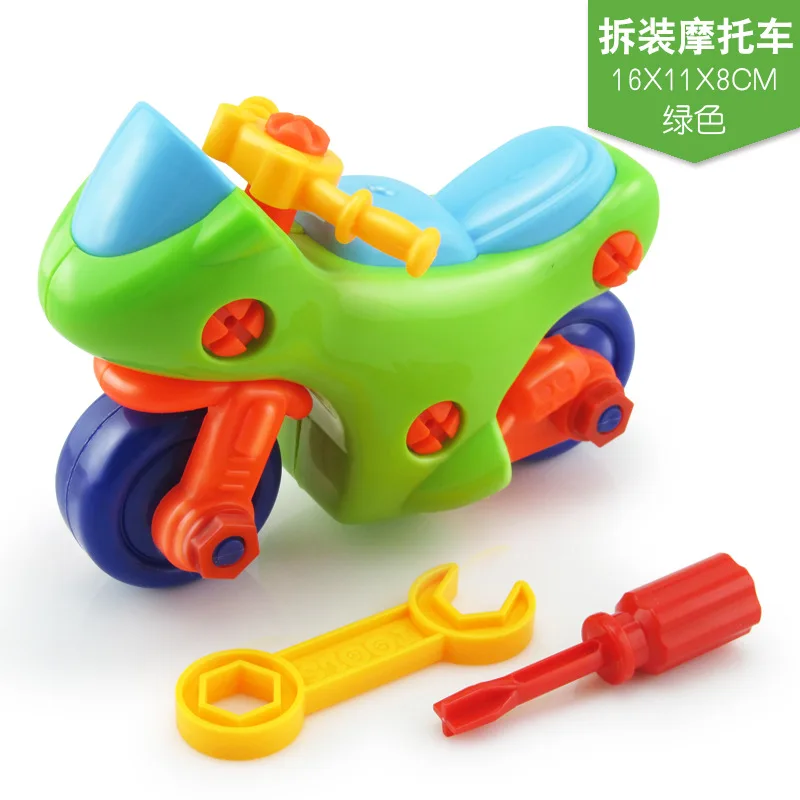 6 видов пластиковых 3D сборных игрушек самолет развивающие блоки инструменты строительные игрушки для мальчиков Модели Строительные наборы - Цвет: Motorcycle