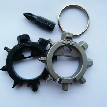 

50PCS Multi function stainless steel EDC toos 12 function screwdriver key ring bottle opener bicycle adjust tools