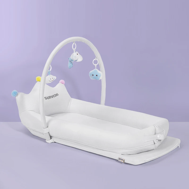 Sunveno Baby Co спальная кроватка портативная детская кроватка Складная Мобильная кровать для путешествий кроватка для мам и детей уход за ребенком - Цвет: white
