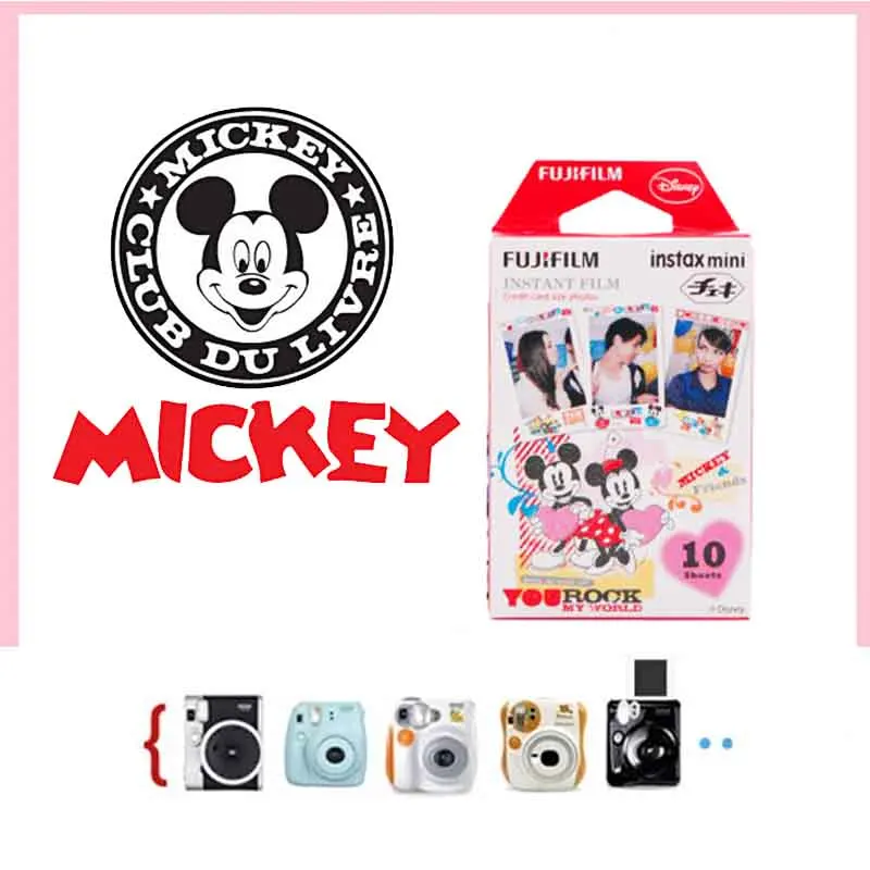 Подлинная пленка Fujifilm Instax Mini 20 листов ЦУМ+ Микки для Instax mini 9 8 7s 25 50 70 90 мгновенная камера SP1 SP2 принтер