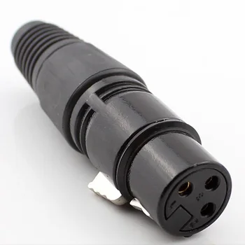 

40pcs High Quality 3 Pin XLR Audio Microphone Plug MIC Audio Connector Black Speaker KTV Adapter