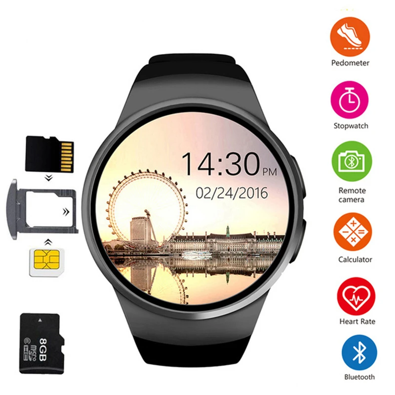 

Men Smart Watch Bluetooth Call Push Information Heart Rate Smartwatch New Pedometer Watch for iPhone Samsung Huawei xiaomi Phone