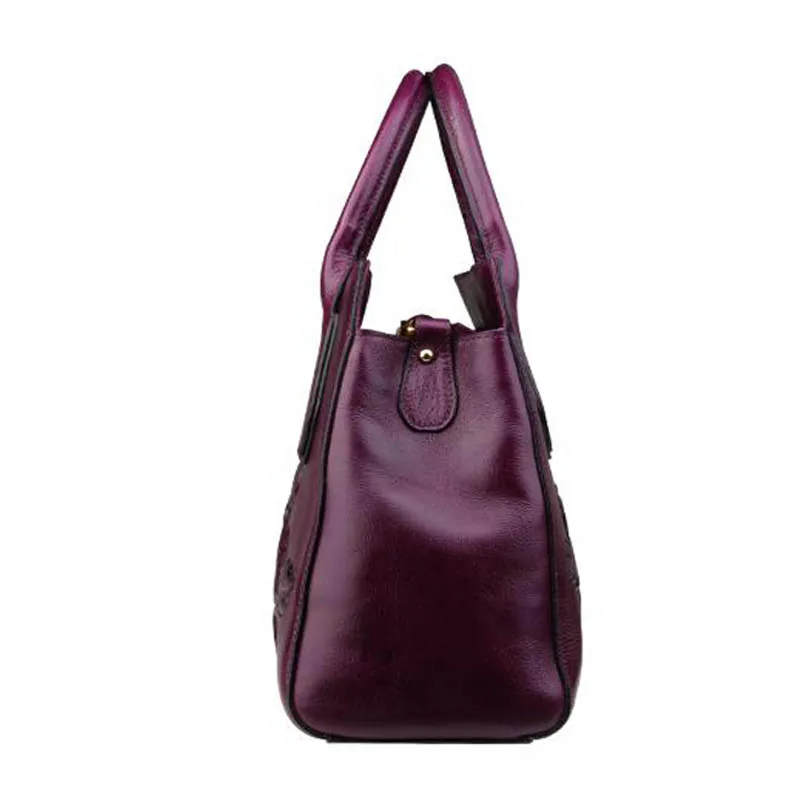 Stil red Mode Große Geprägte Ethnischen Neue Luofeihua Handtasche Marken kapazität 2019 Purple qwpYtWxP