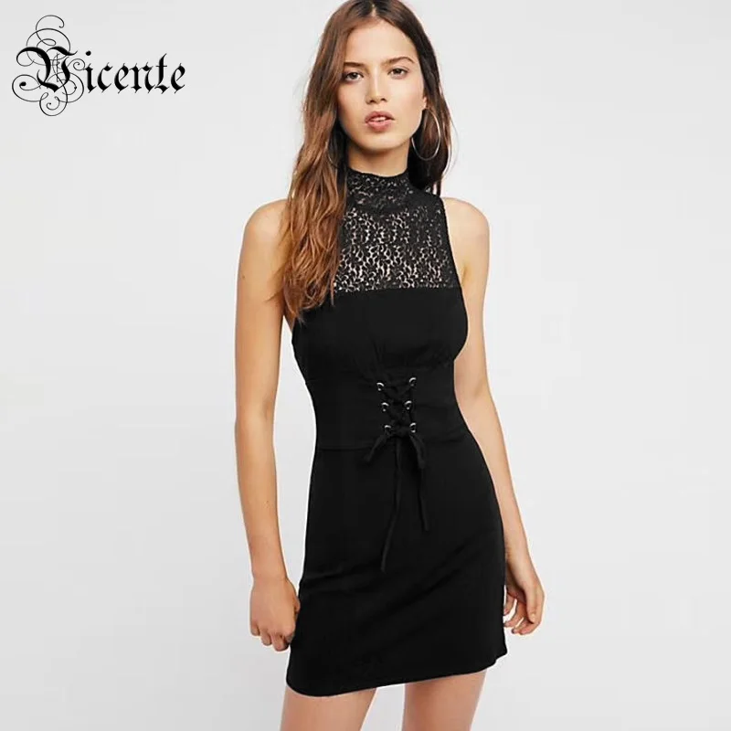 Vicente HOT 2019 New Chic Graceful Lace Splicing Sexy Backless Cross Design Wholesale Celebrity Party Mini Bandage Dress | Женская