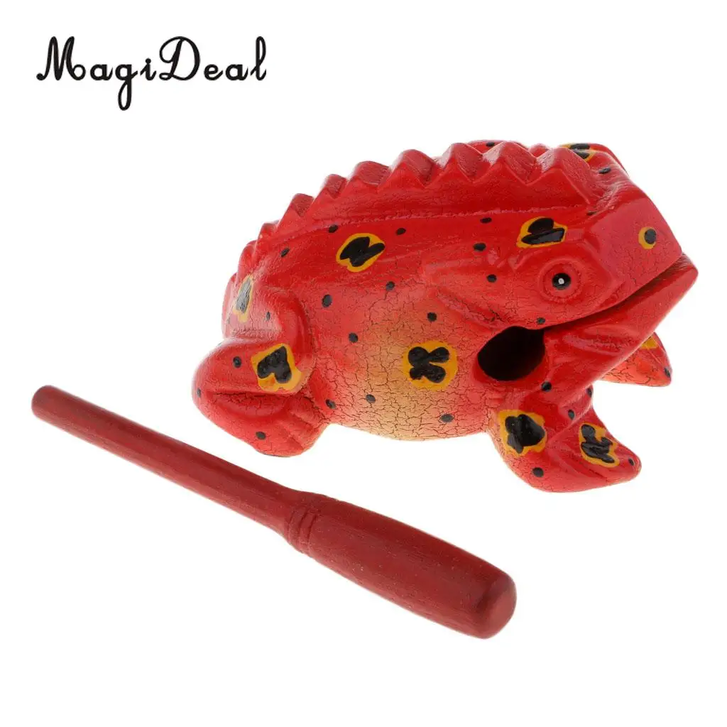 Thailand Hand Carved Wood Frog Guiro Rasp Croaking Sound Toy Musical Instruments Tone Block Feng Shui Figurines Lucky Crafts