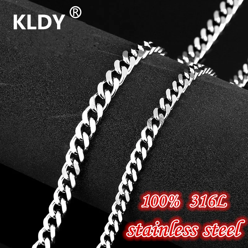 KLDY Прямая поставка цепочка из нержавеющей стали серебряное золото Черная