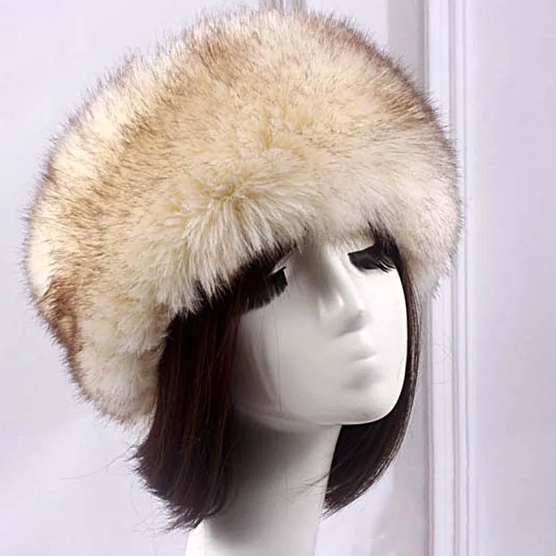 Fashion Man Women Fur Hats Thick Furry Warm Authentic Fox Fur Caps Headband Autumn Winter Russian Thick Bomber Hat leather bomber hats