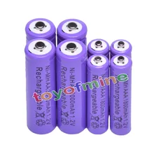 4x AA+ 4x AAA 1,2 V 1800mAh 3000mAh NiMH фиолетовый аккумулятор