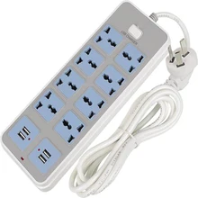 New Smart Power Strip 10 A Fast Charging 8 USB Extension Socket Plug 4 Standard Socket Adapter UK EU