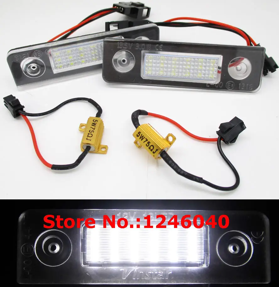 2Pcs Led License Number Plate Light For Skoda Octavia II Pre facelift